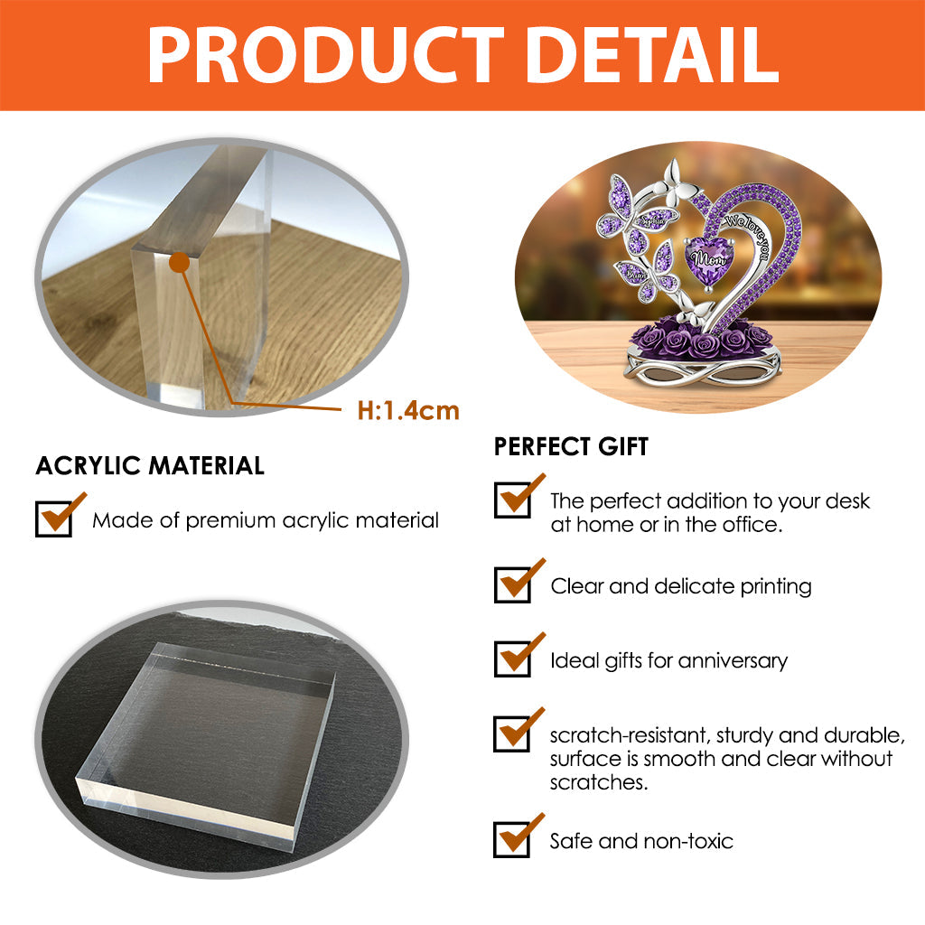 Wir lieben dich – Das perfekte Geschenk für Mama und Oma – personalisierte Acrylplakette in individueller Form für Oma