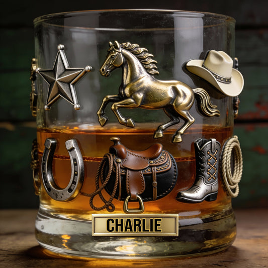 Western Spirit - Personalized Horse Whiskey Glass
