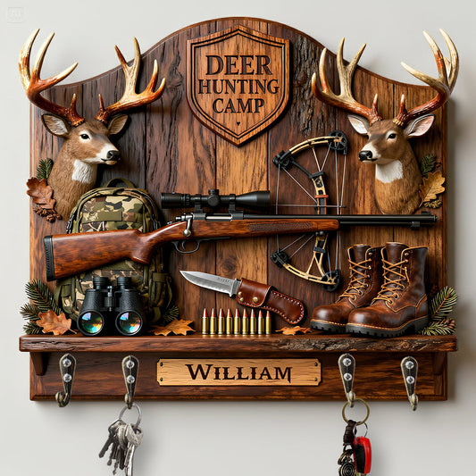 Love Hunting - Personalized Hunting Custom Shaped Hanging Rack