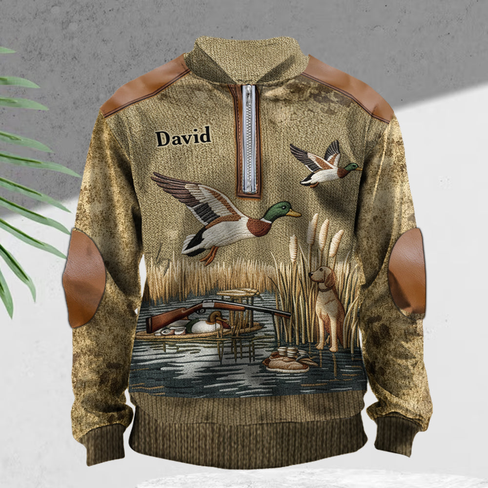 Duck Hunting Season - Personalized Hunting Men Zip-Up Sweatshirt