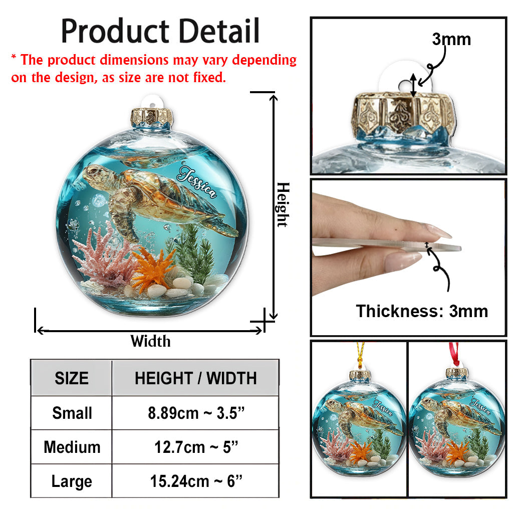 Wunderschöne Schildkröte – Personalisierter transparenter Schildkröten-Anhänger