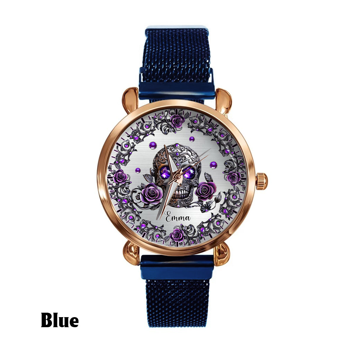 Beautiful Skull And Roses - Personalized Skull Women Hand Watch