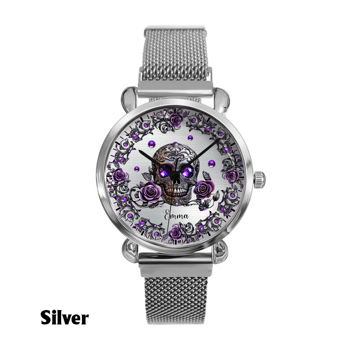 Beautiful Skull And Roses - Personalized Skull Women Hand Watch