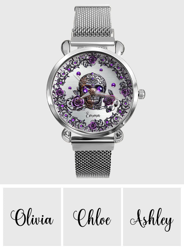 Beautiful Skull And Roses - Personalized Skull Women Hand Watch