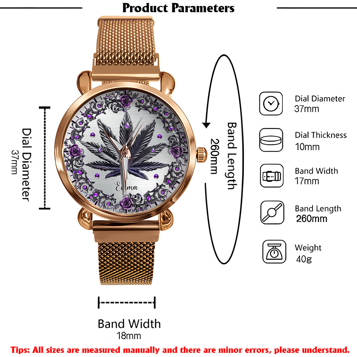 Beautiful Marijuanas - Personalized Weed Women Hand Watch