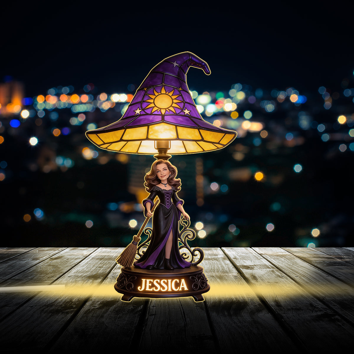 Custom Any Photo Witch Style - Personalized Witch Acrylic LED Night Light