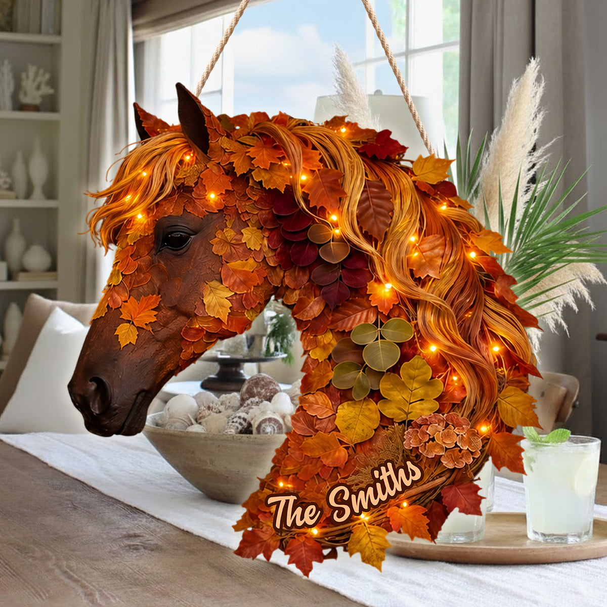 Hello Fall - Personalized Horse LED Light Acrylic Sign