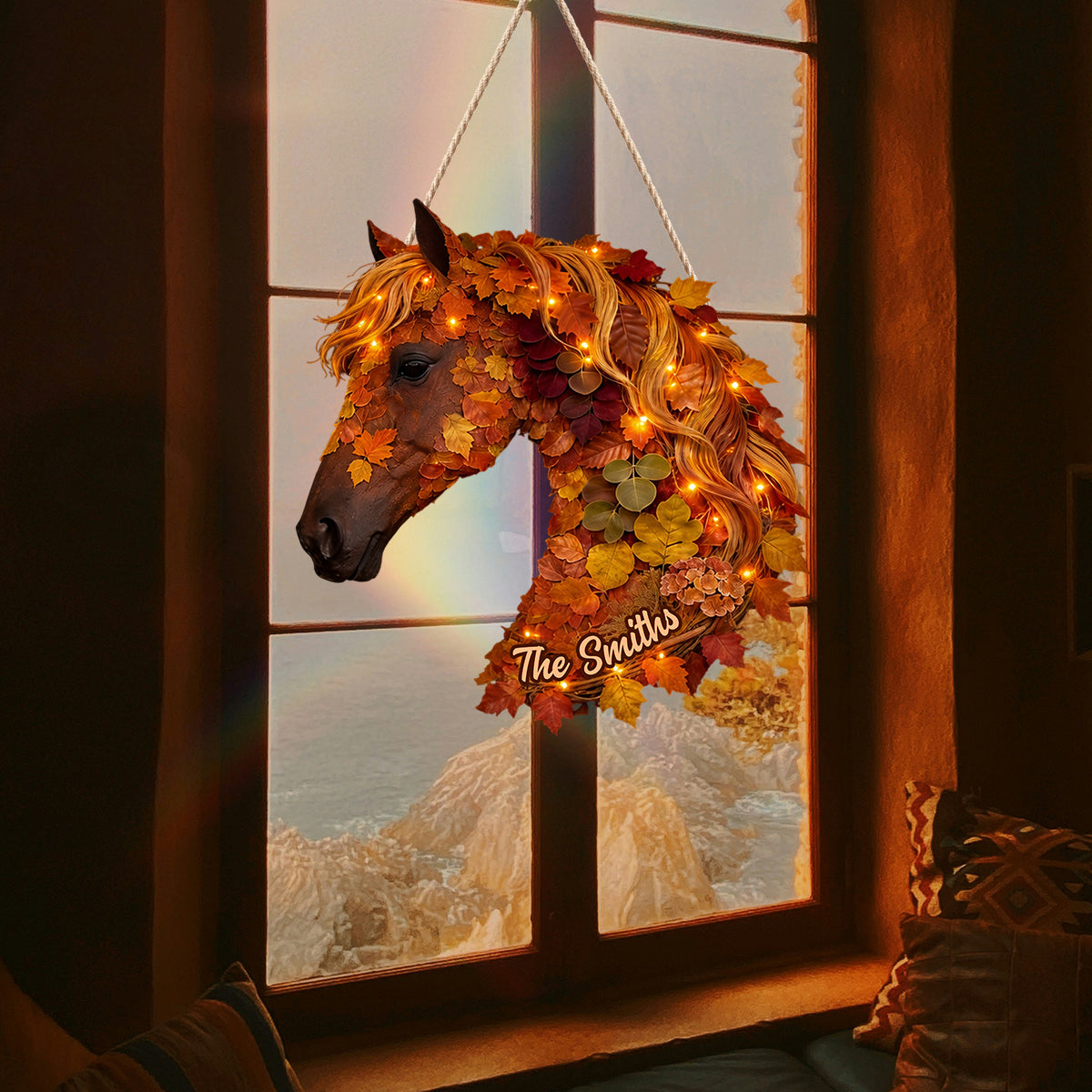 Hello Fall - Personalized Horse LED Light Acrylic Sign
