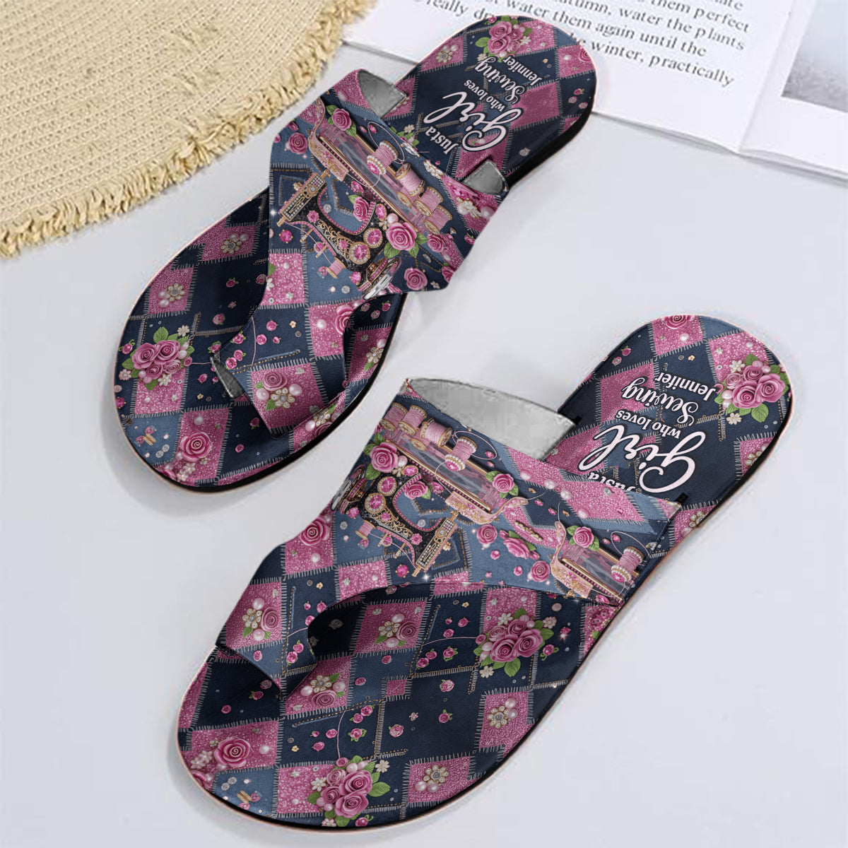 Einfach eine Frau, die gerne näht – personalisierte offene Sandalen zum Nähen