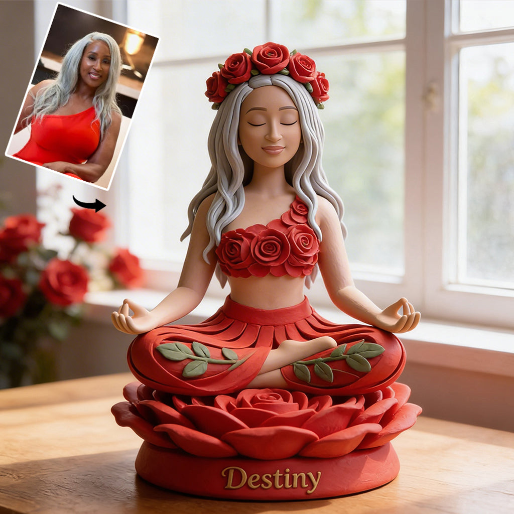 Beliebiges Foto Namaste - Personalisierte Yoga-Acrylplakette in individueller Form