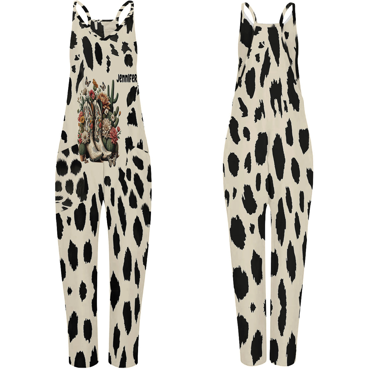 Western-Cowgirl-Stiefel – Personalisierte, locker sitzende Cowgirl-Overalls/Strampler