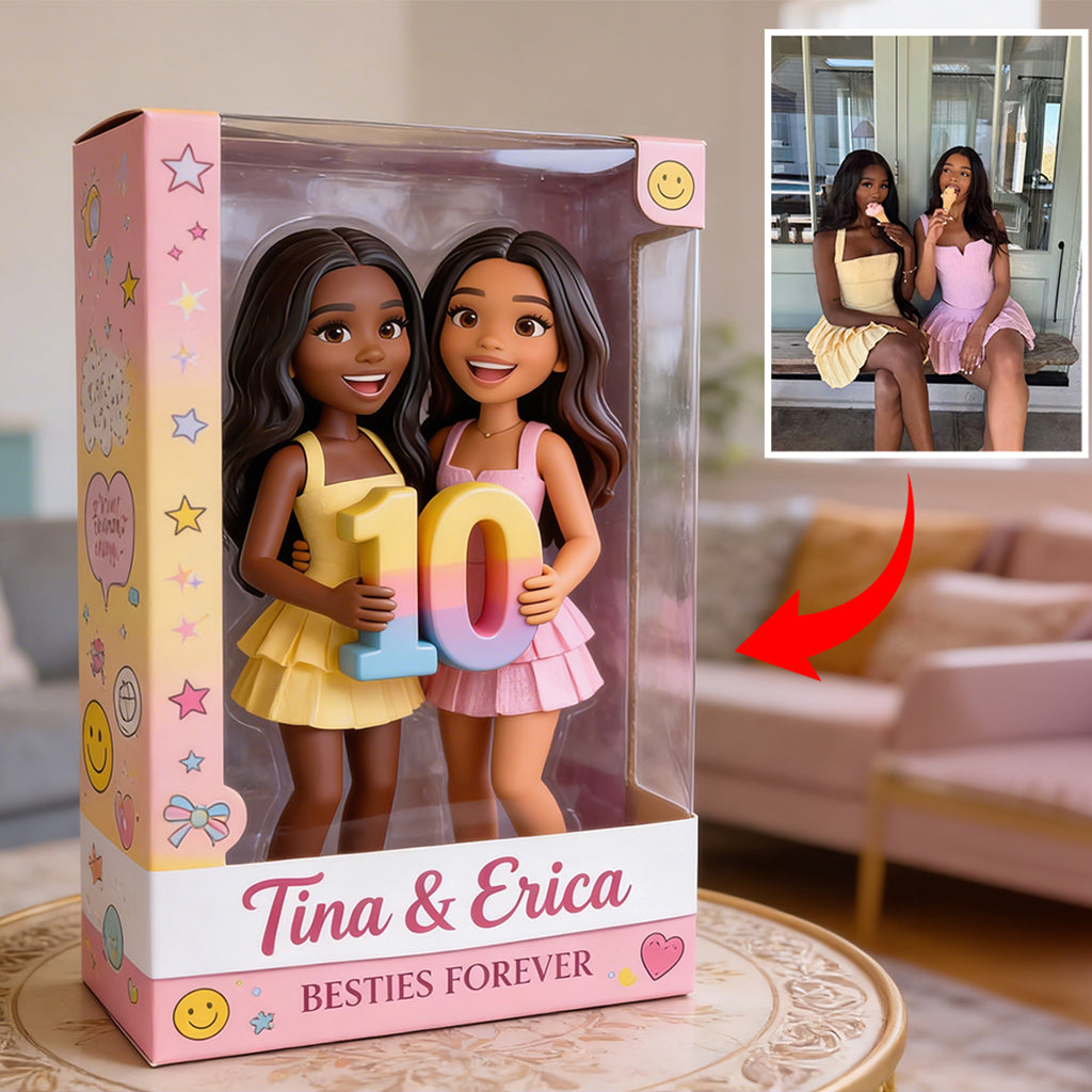 Custom Any Photo Bestie Anniversary - Personalized Bestie Custom Shaped Acrylic Plaque