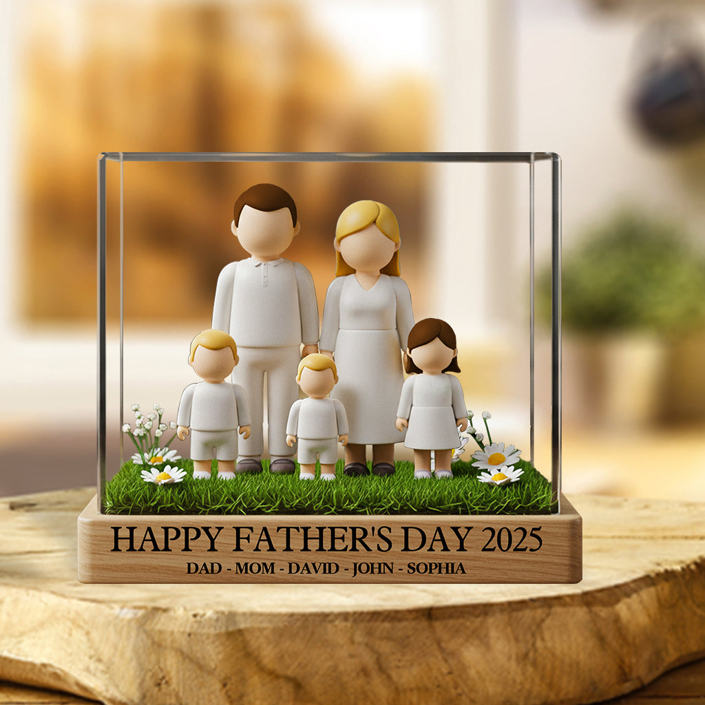 Happy Father's Day 2025 - Personalized Family Custom Shaped Acrylic Plaque