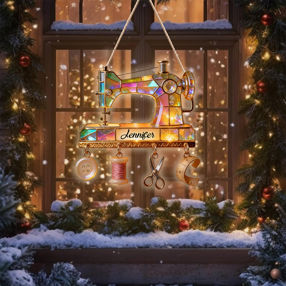 Bunte Nähmaschine – Personalisiertes Näh-LED-Licht-Acryl-Schild