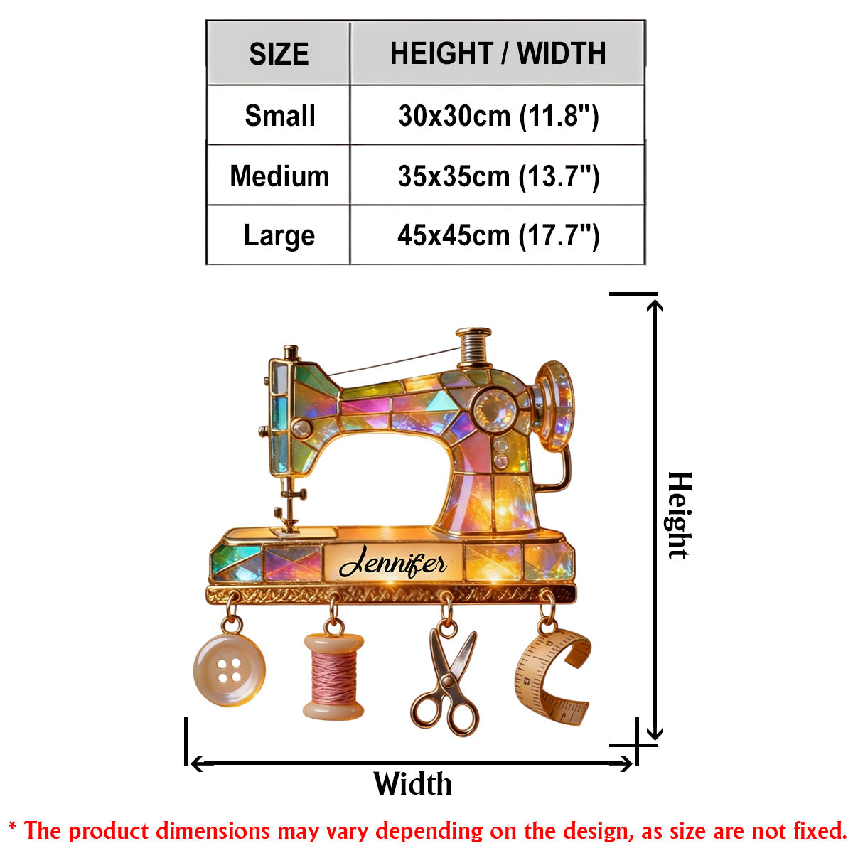 Bunte Nähmaschine – Personalisiertes Näh-LED-Licht-Acryl-Schild