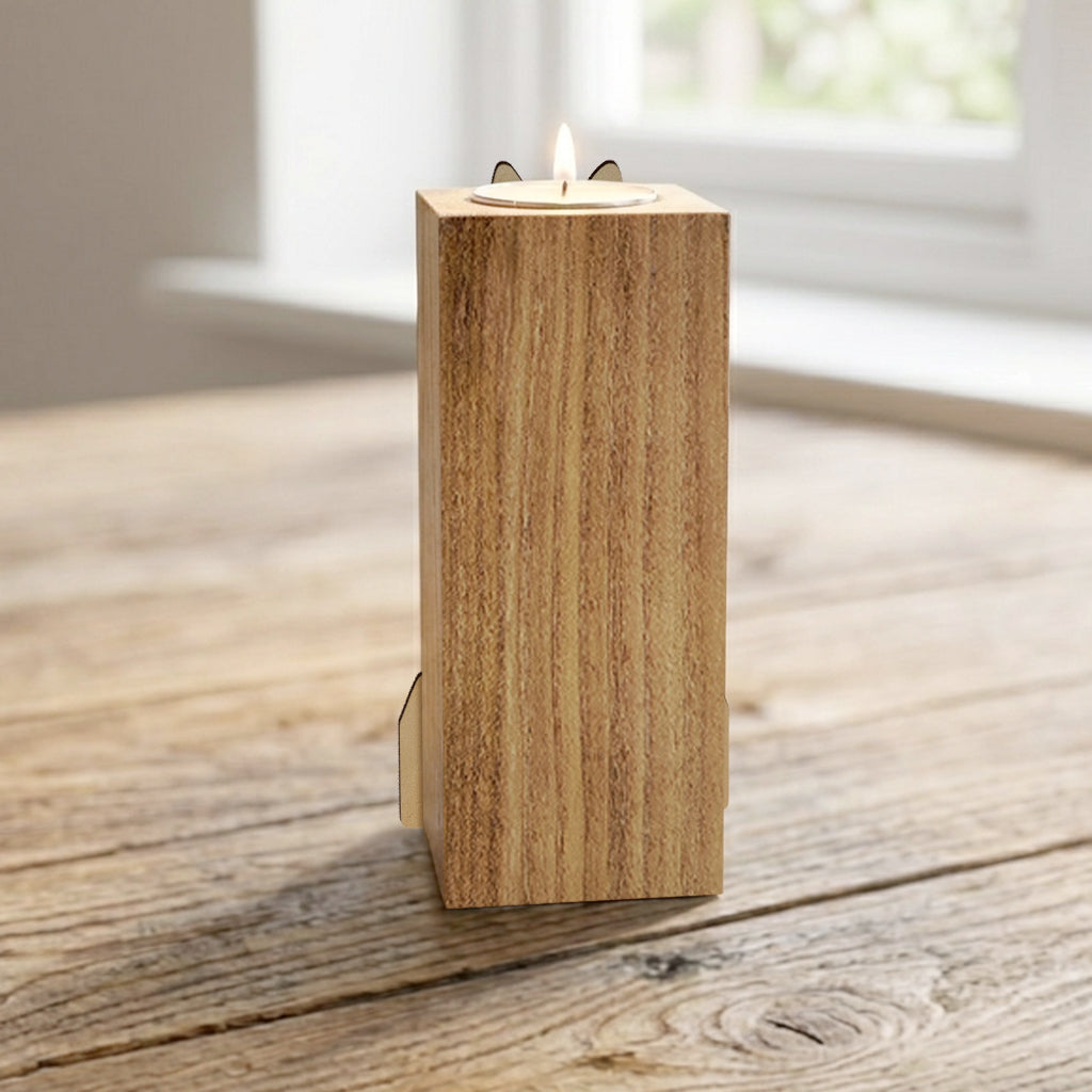 In Loving Memory - Personalized Dog Custom Shape Wooden Candle Holder