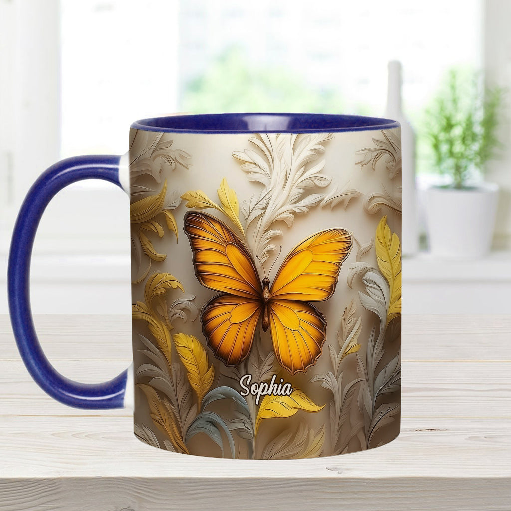 Künstlerischer Schmetterling – Elegante Schönheit für Ihren täglichen Kaffee – Personalisierte Tasse mit Schmetterlingsmotiv