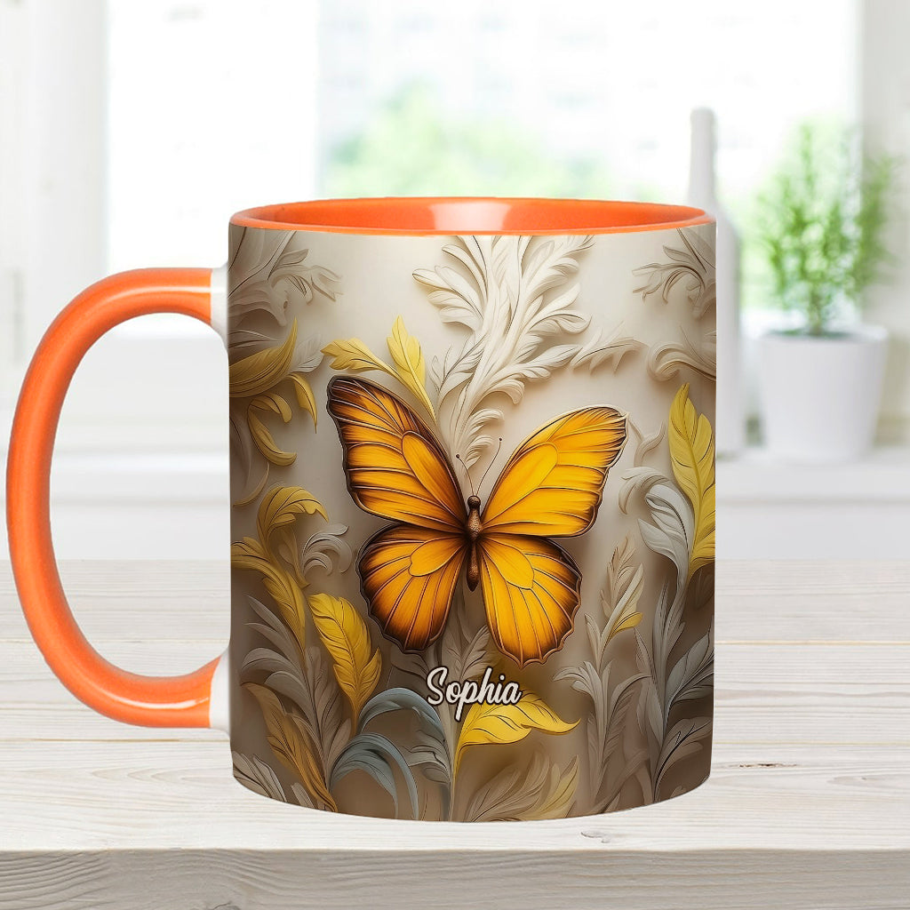 Künstlerischer Schmetterling – Elegante Schönheit für Ihren täglichen Kaffee – Personalisierte Tasse mit Schmetterlingsmotiv