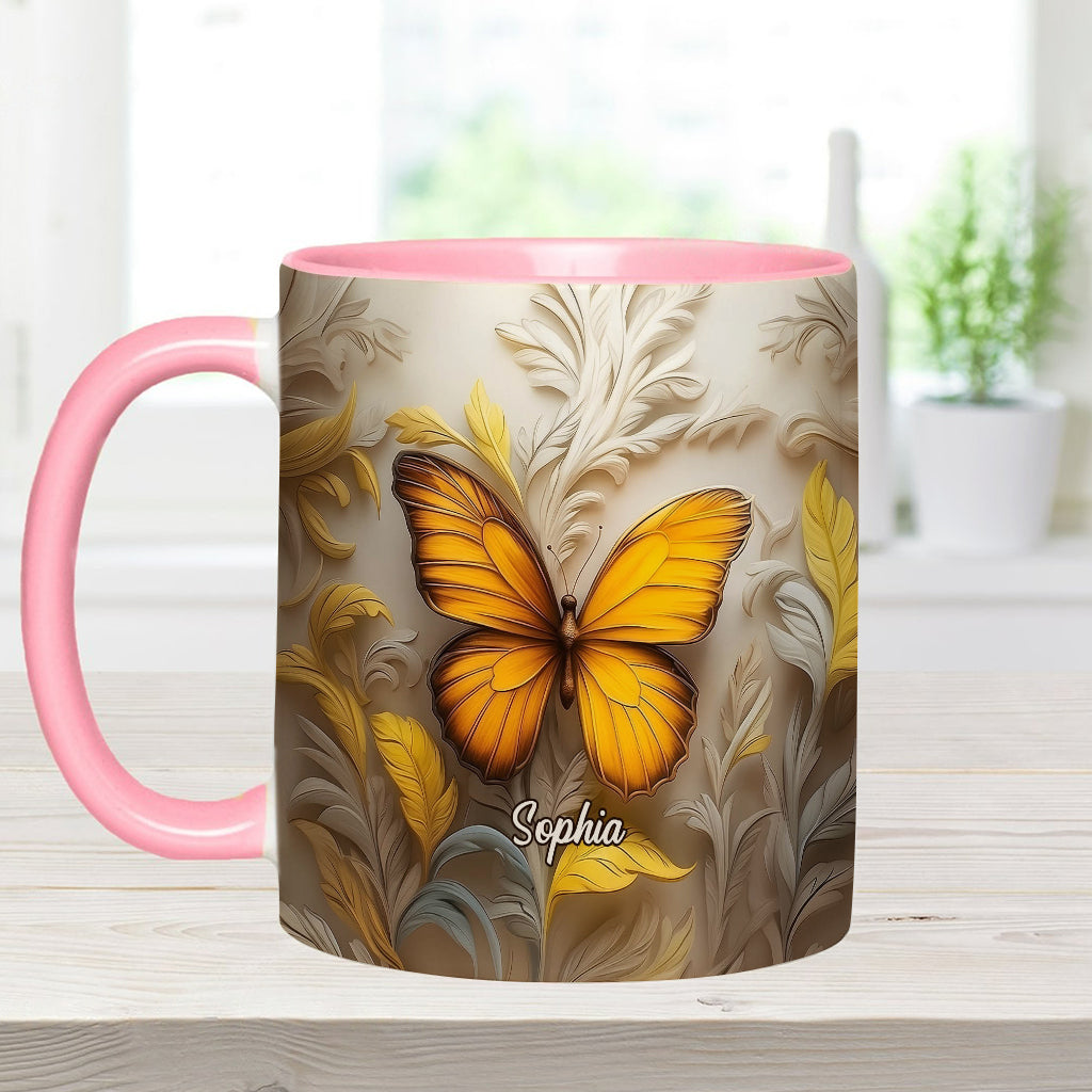 Künstlerischer Schmetterling – Elegante Schönheit für Ihren täglichen Kaffee – Personalisierte Tasse mit Schmetterlingsmotiv