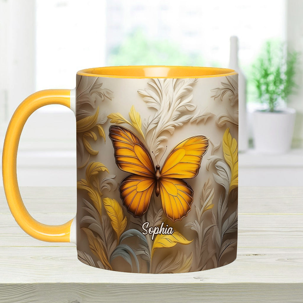 Künstlerischer Schmetterling – Elegante Schönheit für Ihren täglichen Kaffee – Personalisierte Tasse mit Schmetterlingsmotiv
