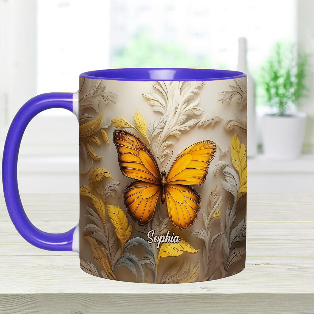 Künstlerischer Schmetterling – Elegante Schönheit für Ihren täglichen Kaffee – Personalisierte Tasse mit Schmetterlingsmotiv