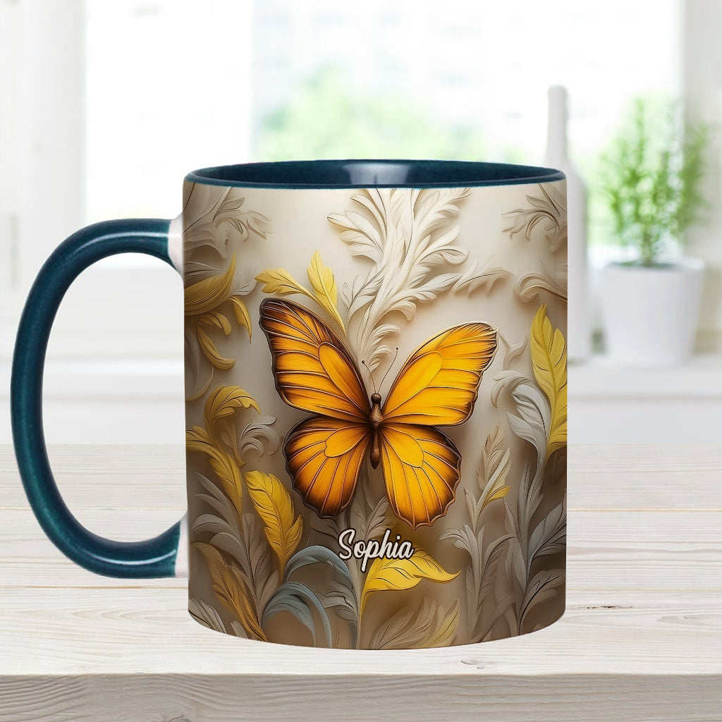 Künstlerischer Schmetterling – Elegante Schönheit für Ihren täglichen Kaffee – Personalisierte Tasse mit Schmetterlingsmotiv