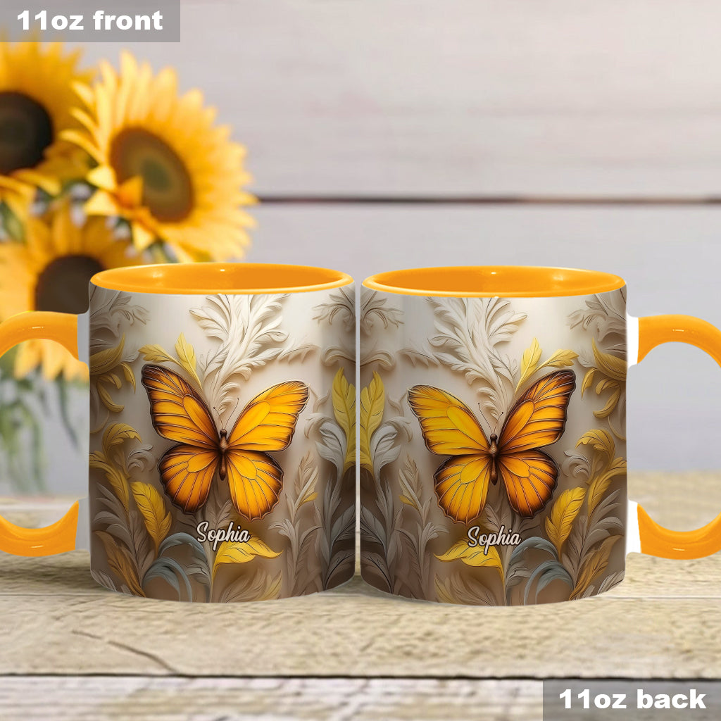 Künstlerischer Schmetterling – Elegante Schönheit für Ihren täglichen Kaffee – Personalisierte Tasse mit Schmetterlingsmotiv