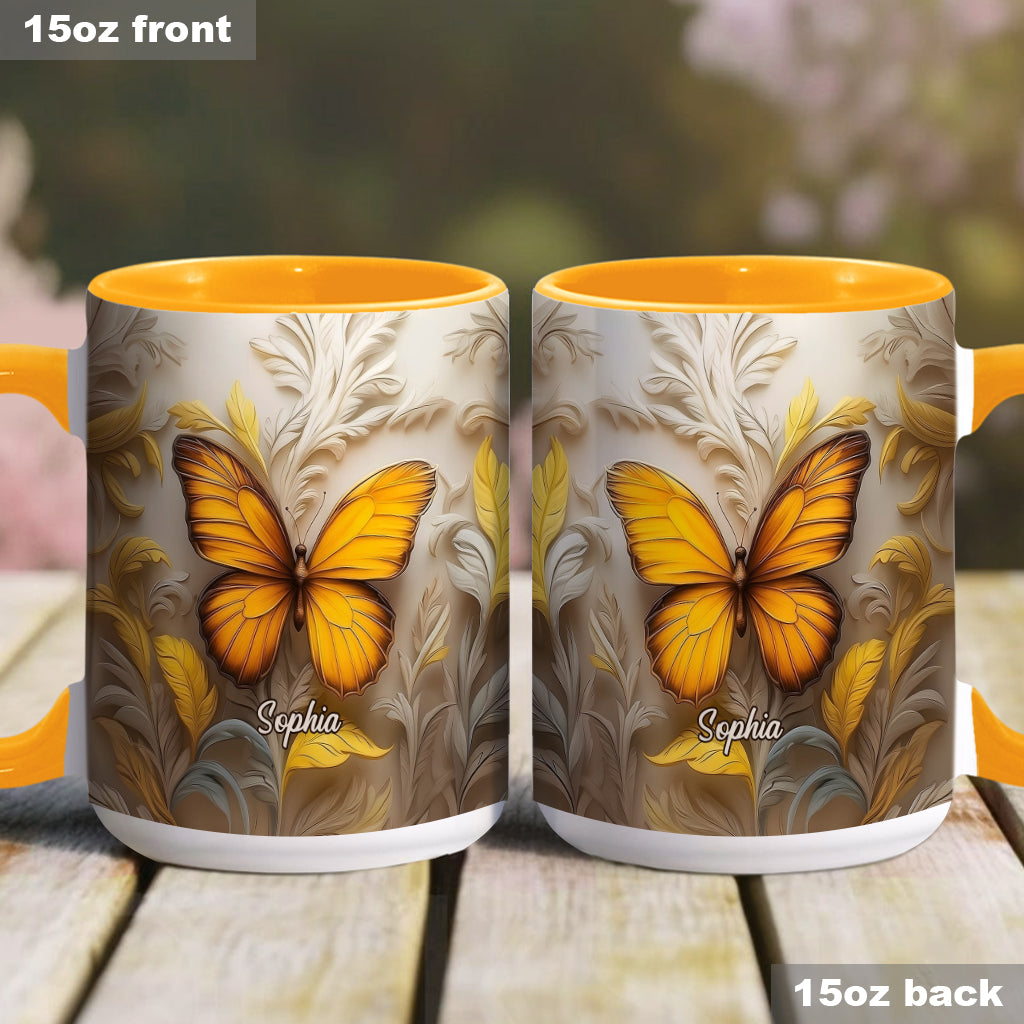 Künstlerischer Schmetterling – Elegante Schönheit für Ihren täglichen Kaffee – Personalisierte Tasse mit Schmetterlingsmotiv
