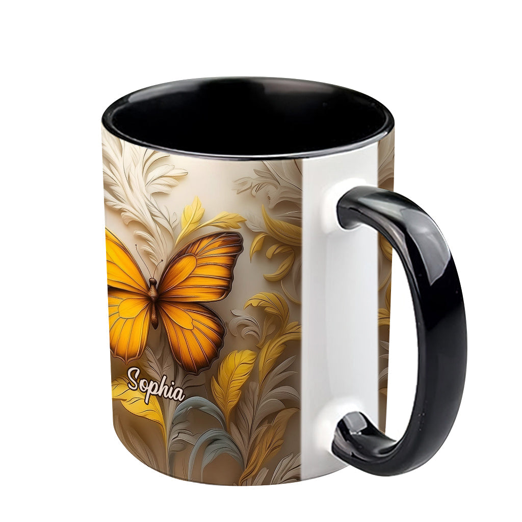 Künstlerischer Schmetterling – Elegante Schönheit für Ihren täglichen Kaffee – Personalisierte Tasse mit Schmetterlingsmotiv