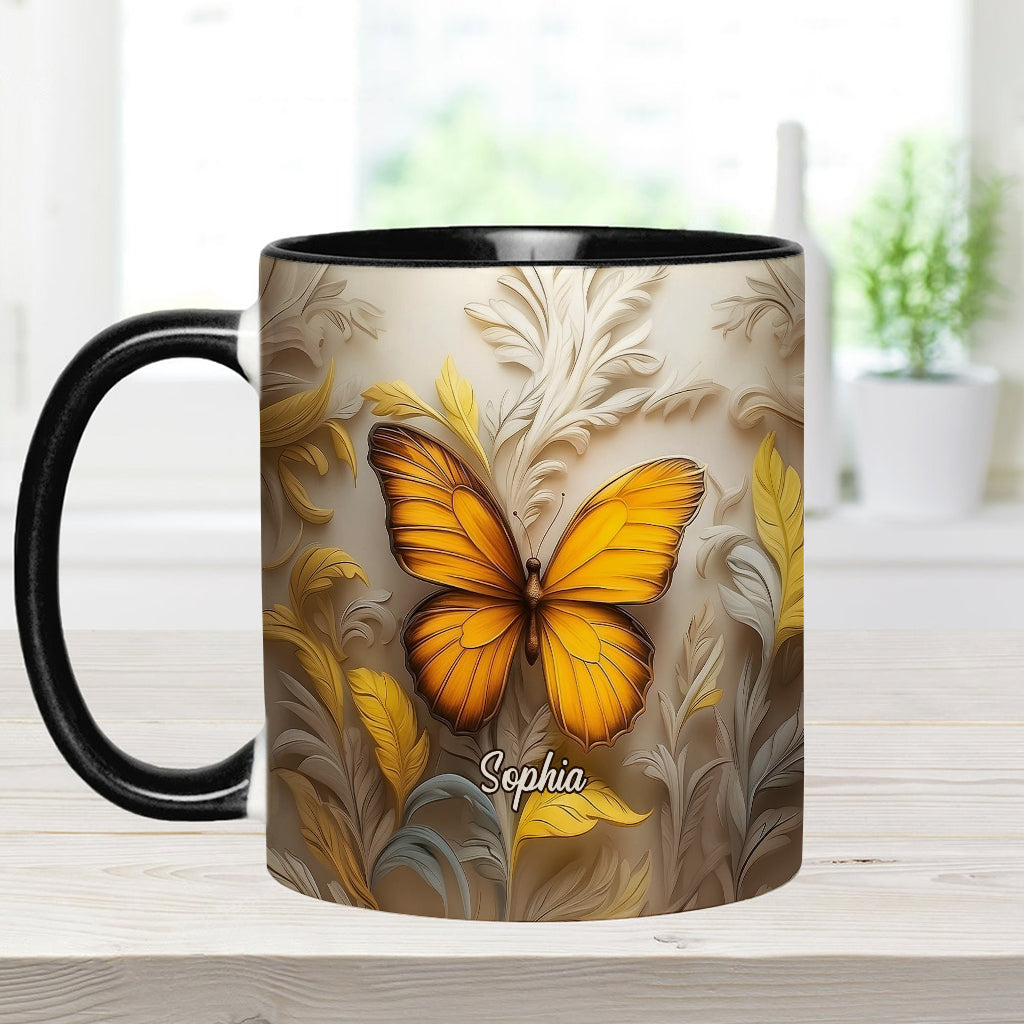 Künstlerischer Schmetterling – Elegante Schönheit für Ihren täglichen Kaffee – Personalisierte Tasse mit Schmetterlingsmotiv