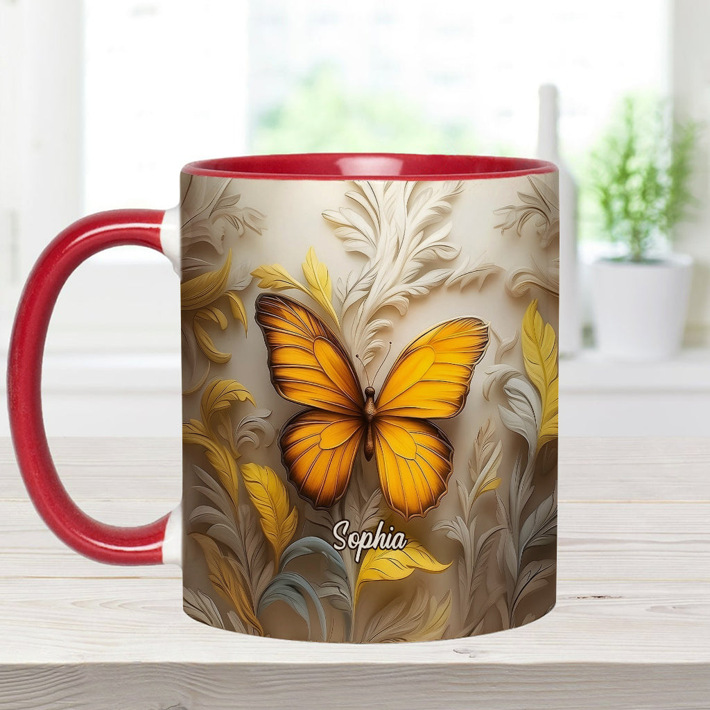 Künstlerischer Schmetterling – Elegante Schönheit für Ihren täglichen Kaffee – Personalisierte Tasse mit Schmetterlingsmotiv
