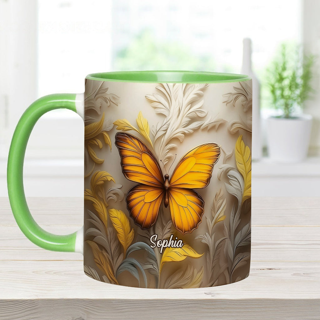 Künstlerischer Schmetterling – Elegante Schönheit für Ihren täglichen Kaffee – Personalisierte Tasse mit Schmetterlingsmotiv