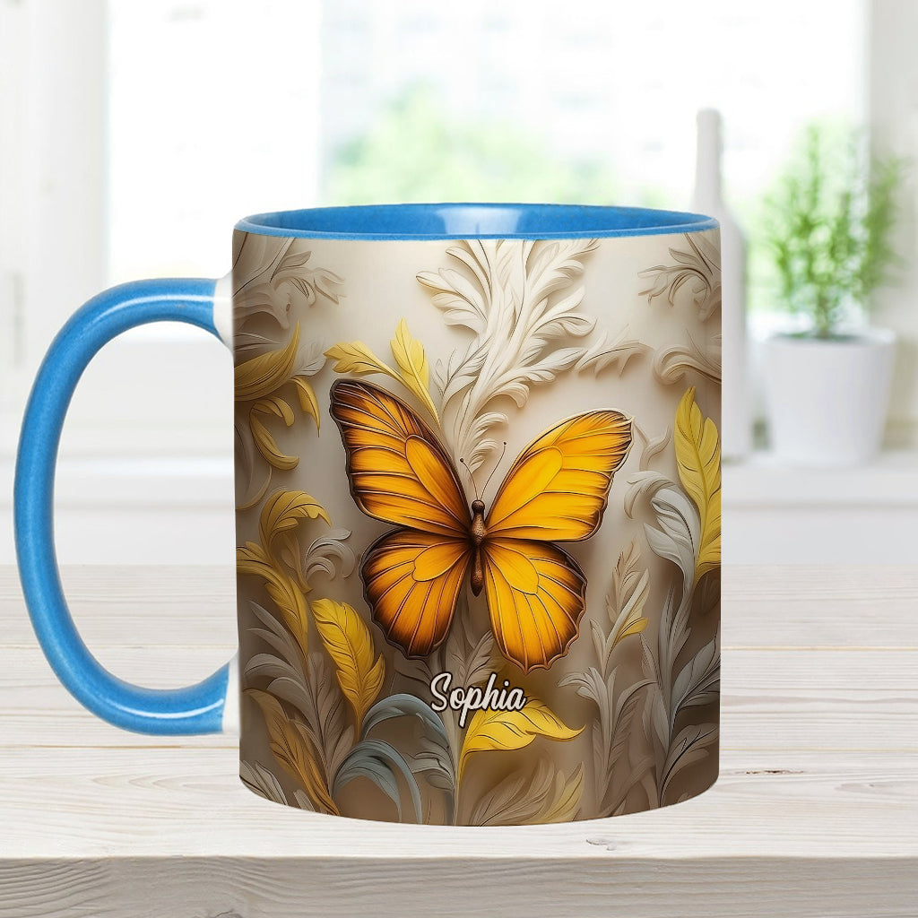 Künstlerischer Schmetterling – Elegante Schönheit für Ihren täglichen Kaffee – Personalisierte Tasse mit Schmetterlingsmotiv