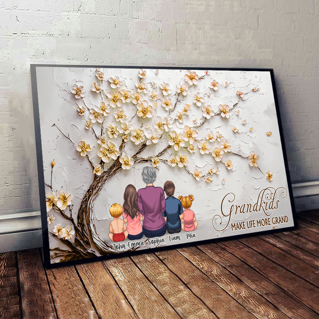 Grandkids Make Life More Grand - Personalized Grandma Canvas And Poster