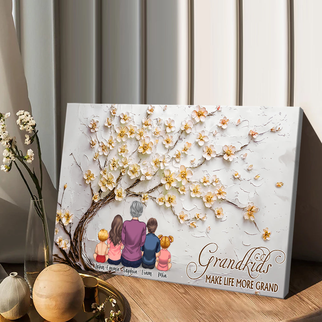 Grandkids Make Life More Grand - Personalized Grandma Canvas And Poster