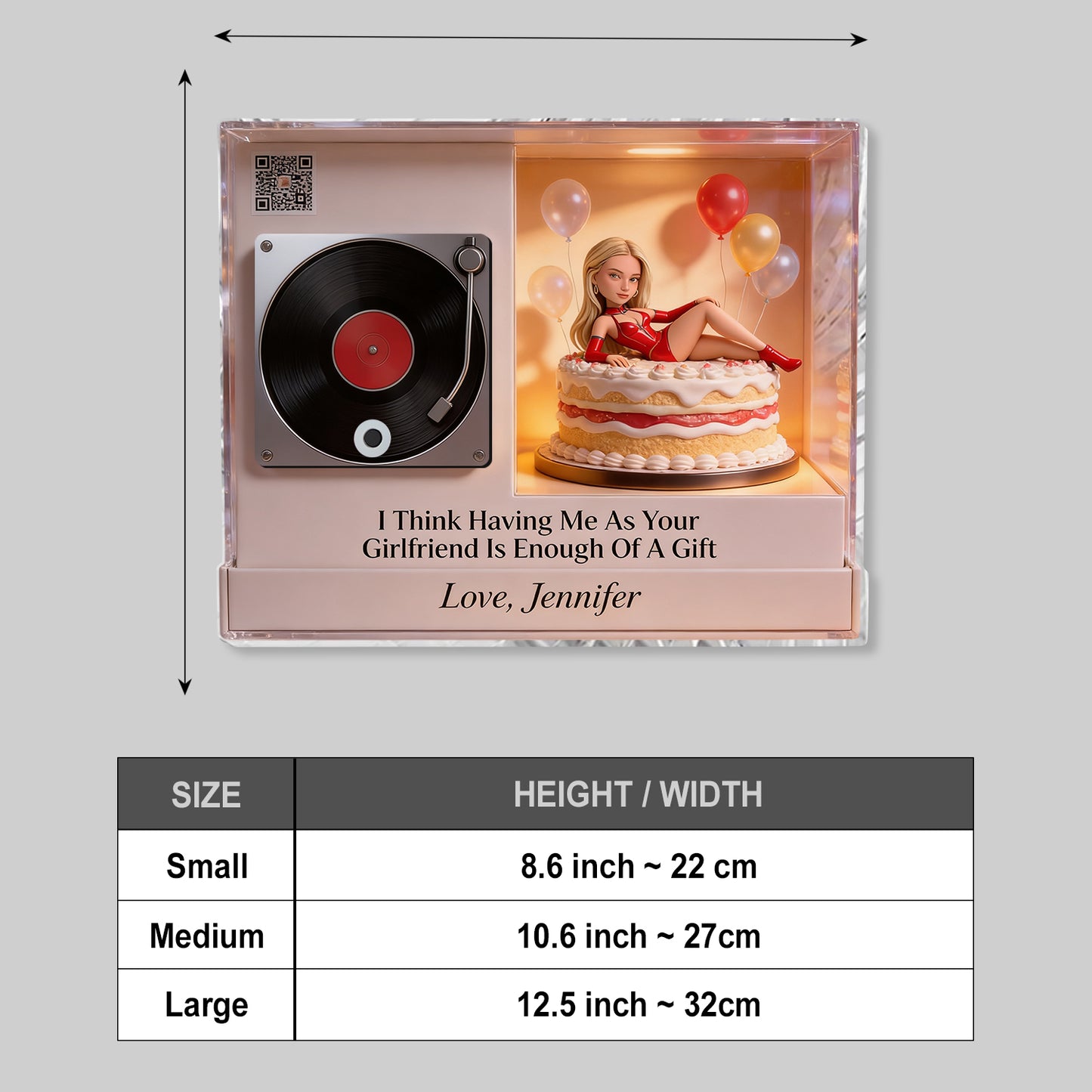 Having Me As Your Girlfriend Is Enough Of A Gift - Personalized Spicy Couple Custom Shape Music Magnet
