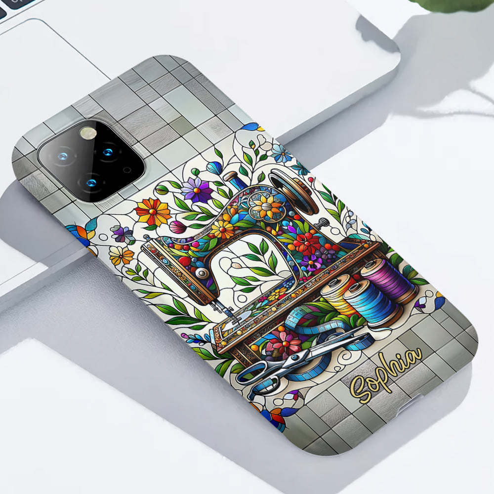 Ich liebe Nähen – Personalisierte Handyhülle mit Nähmotiv