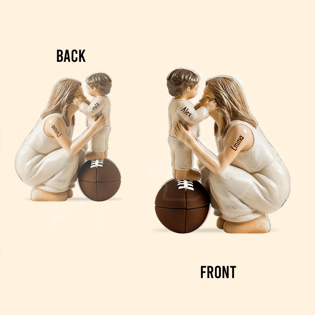 Any Sport Mom, Basketball Mom, Football Mom, Softball Mom, Baseball Mom - Personalized Basketball Custom Shaped Acrylic Plaque