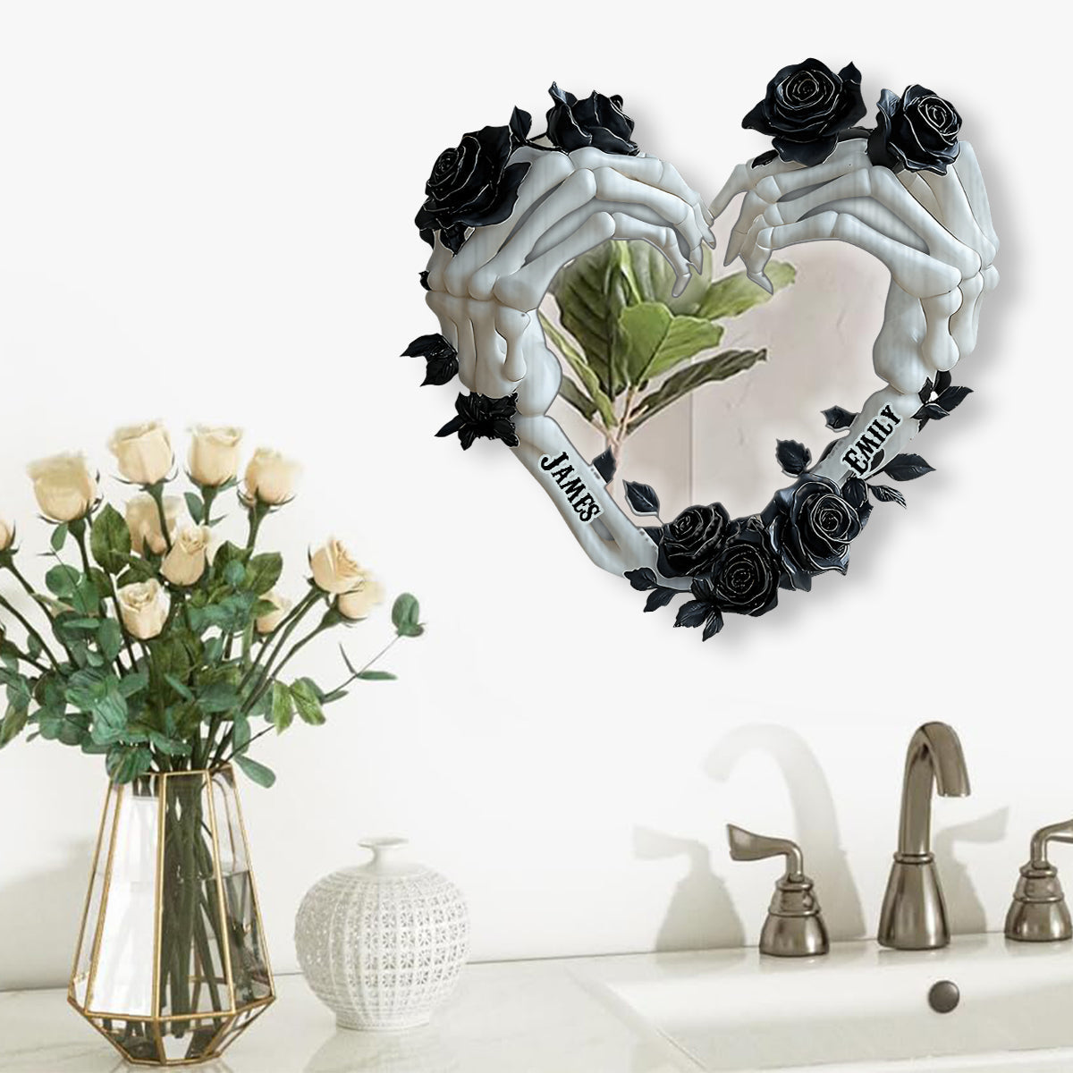 Bis dass der Tod uns scheidet – Personalisierter Wandspiegel für Paare