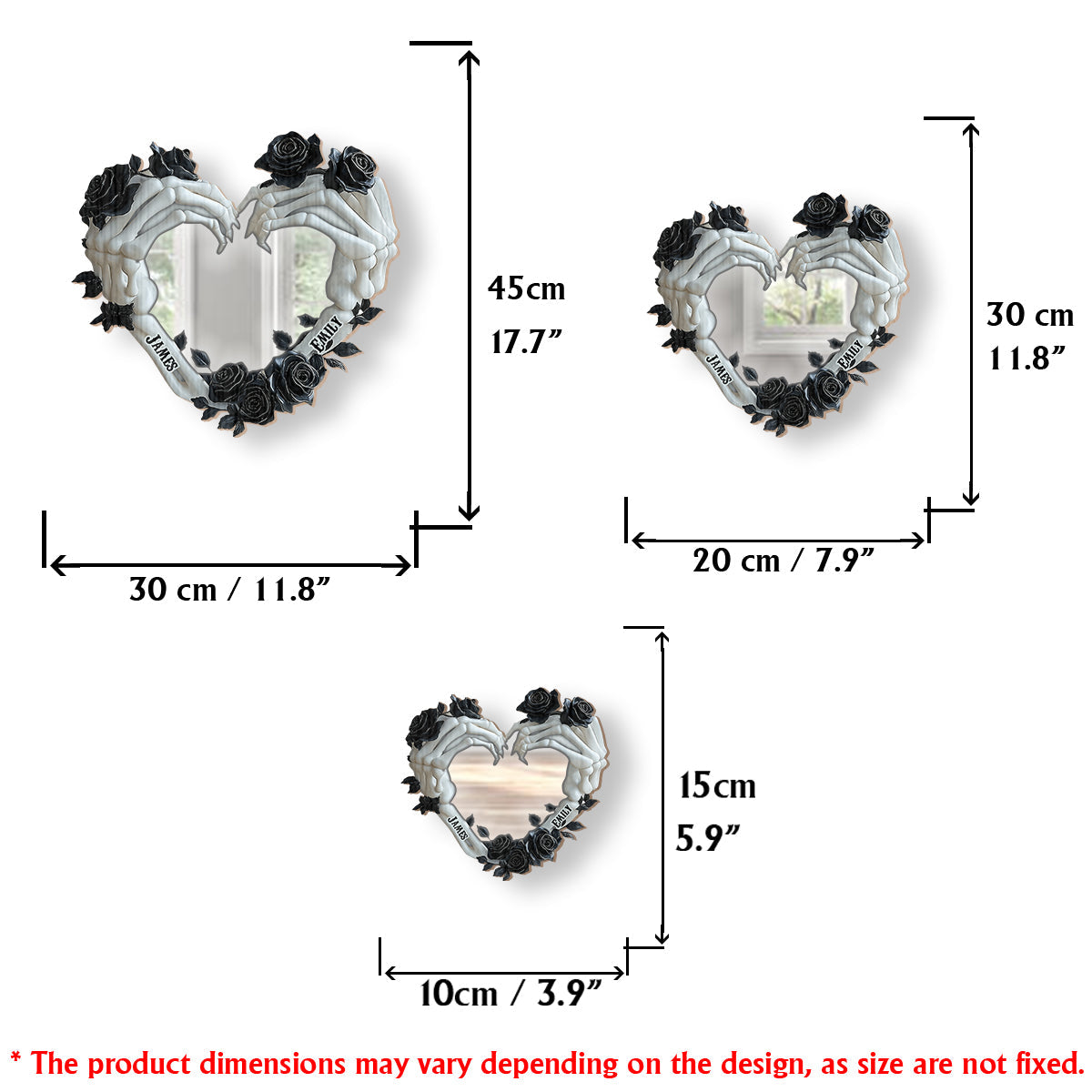 Bis dass der Tod uns scheidet – Personalisierter Wandspiegel für Paare
