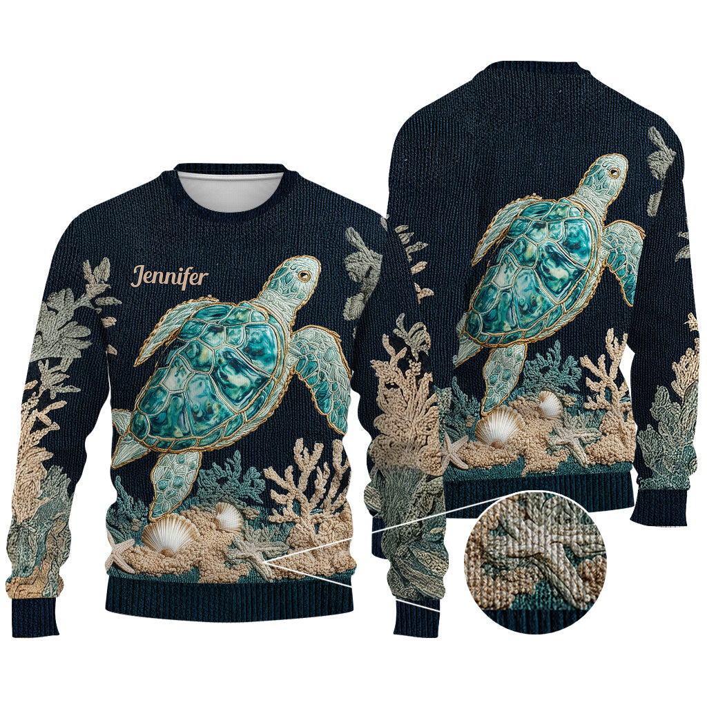 Sea Turtle - Personalized Turtle Sweater