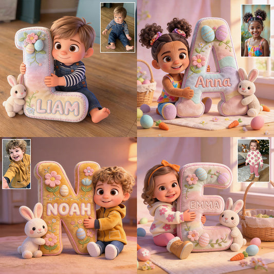 Custom Any Photo Best Easter Gift - Personalized Kid Premium Faux Fur Pillow