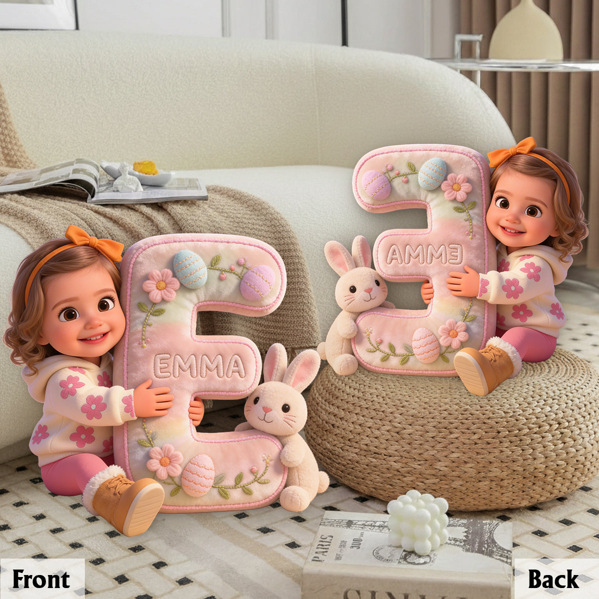 Custom Any Photo Best Easter Gift - Personalized Kid Premium Faux Fur Pillow