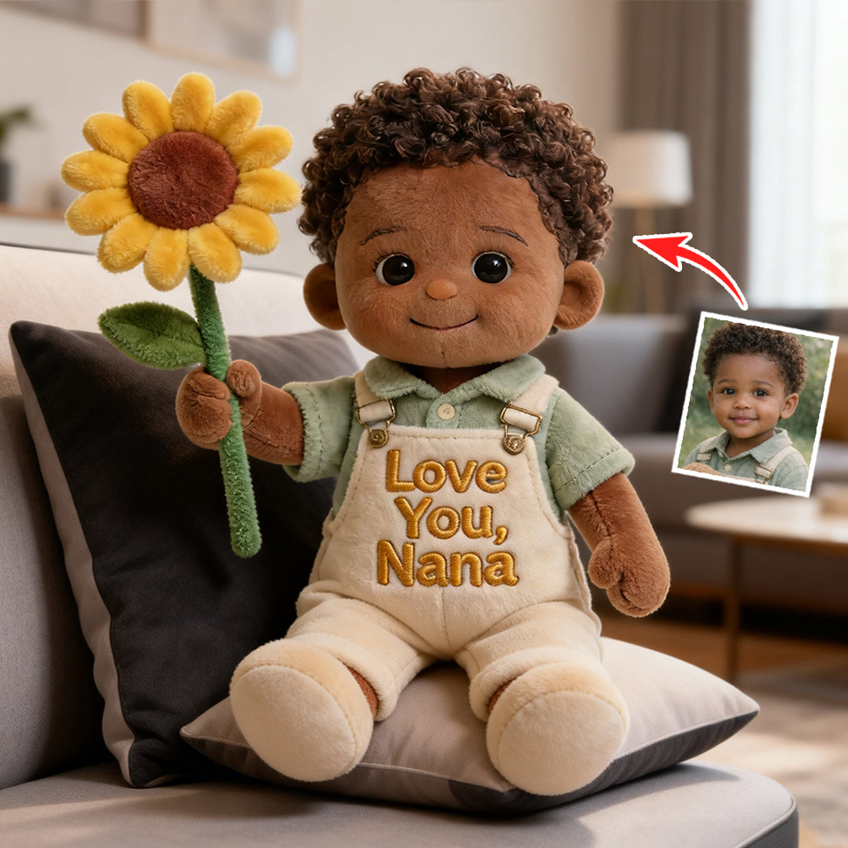 Growing with Grandma’s Love - Personalized Grandma Premium Faux Fur Pillow