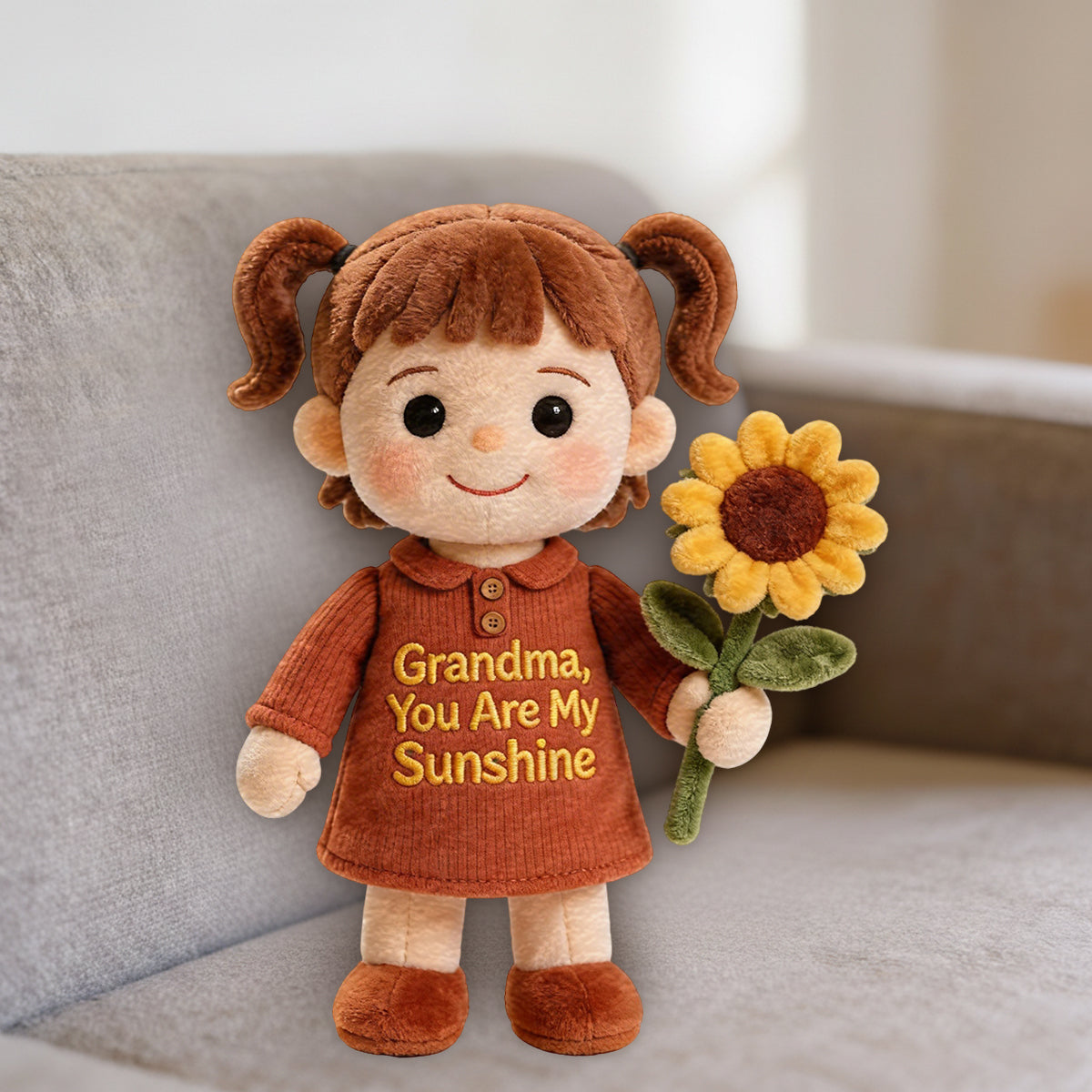 Growing with Grandma’s Love - Personalized Grandma Premium Faux Fur Pillow