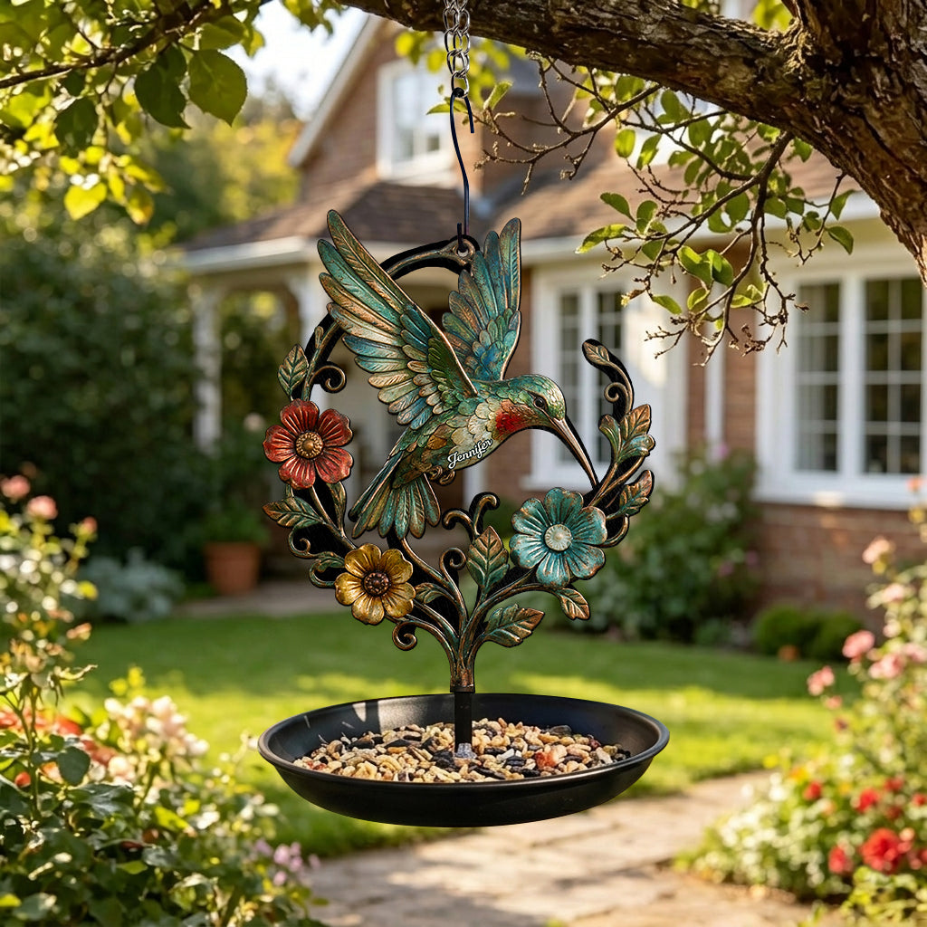 Cute Hummingbird - Personalized Hummingbird Bird Feeder/ Bath