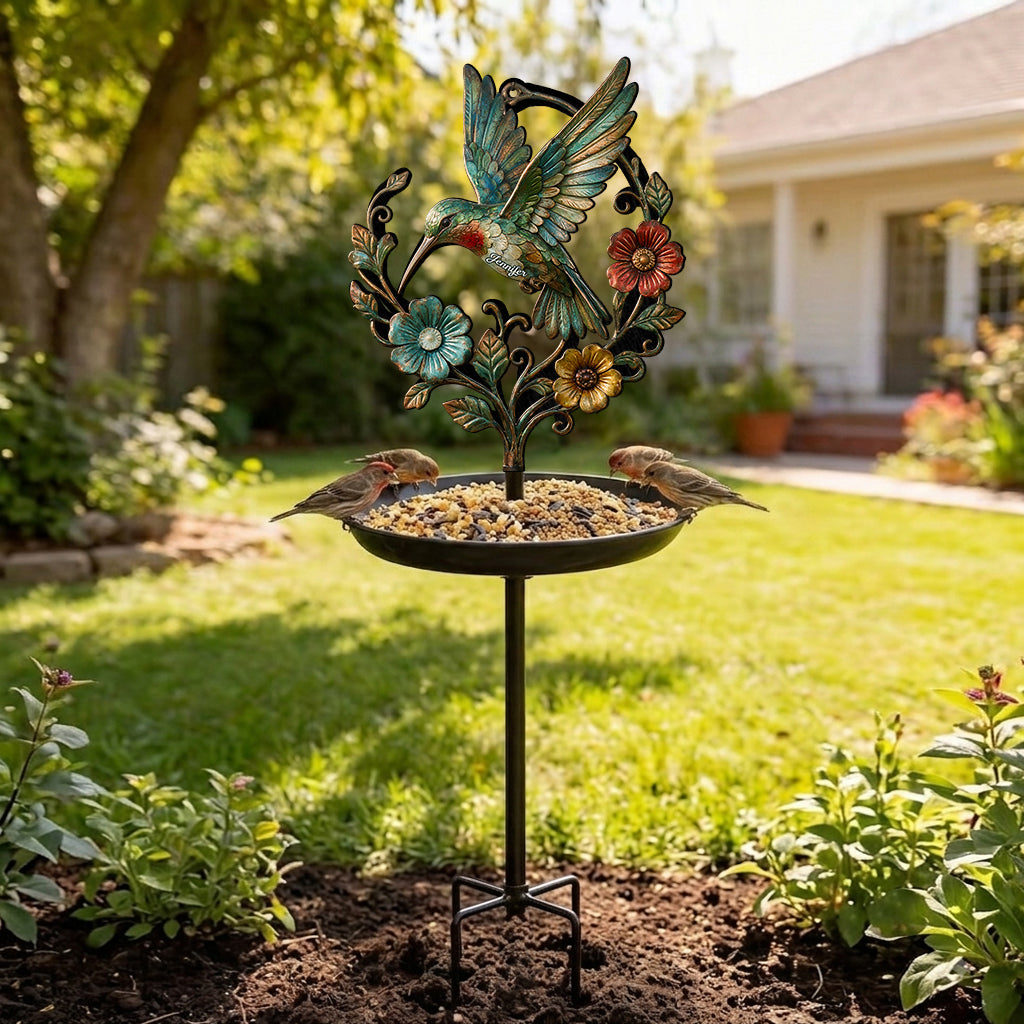 Cute Hummingbird - Personalized Hummingbird Bird Feeder/ Bath