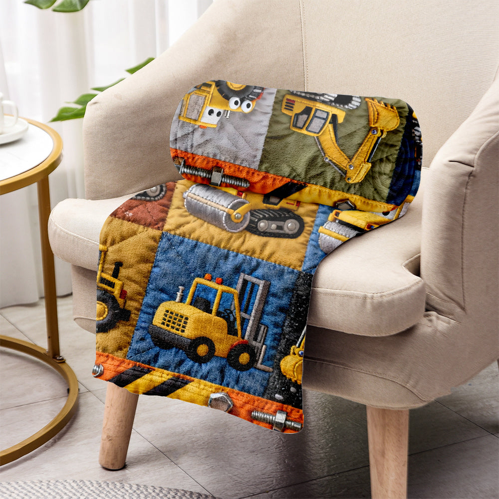 Construction Machines - Personalized Kid Blanket