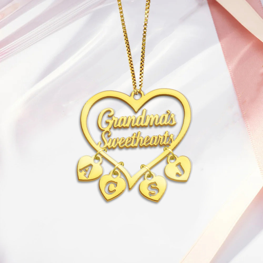 Grandma's Sweethearts - Personalized Grandma Necklace with Charms