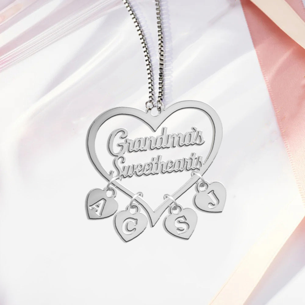 Grandma's Sweethearts - Personalized Grandma Necklace with Charms